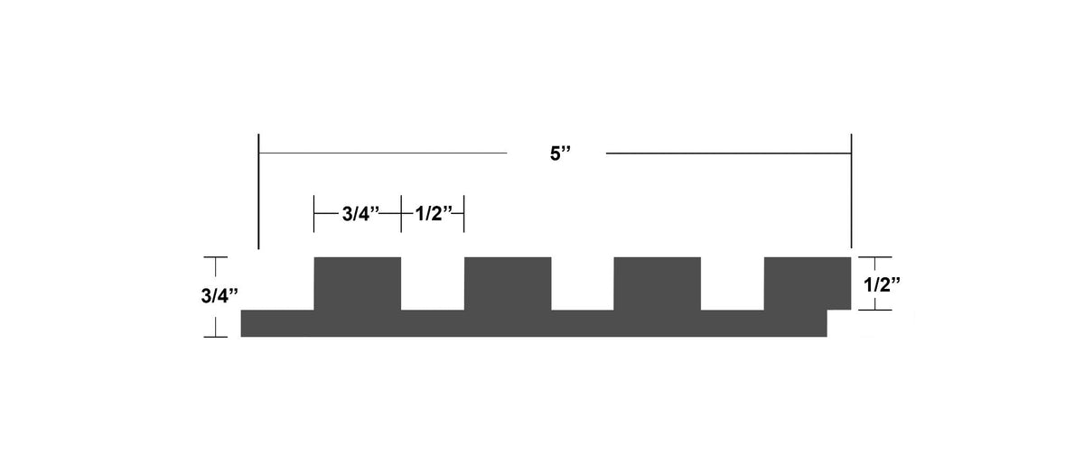 Timeline Fluted Cube solid wood wall panel showing fluted cube profile close-up for slat wall paneling, tambour, and solid wood acoustic wall paneling