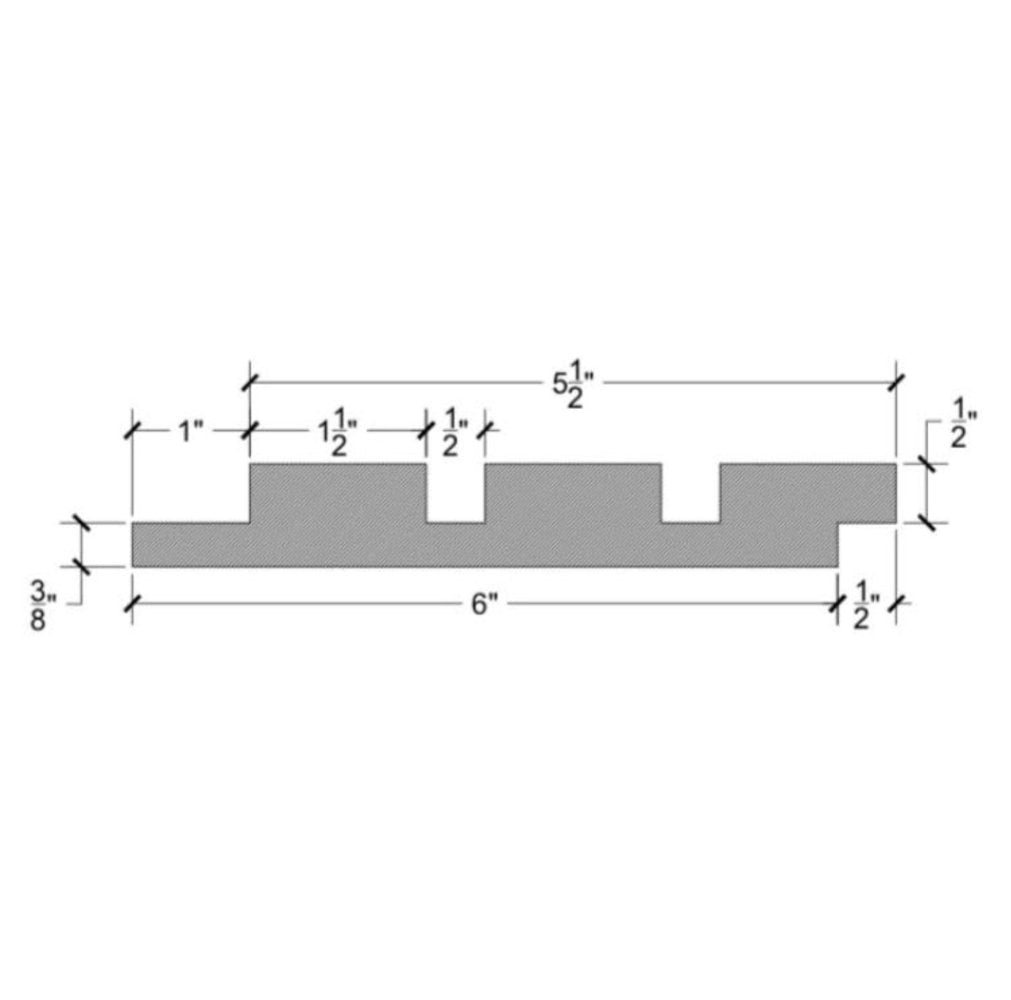 Timeline Fluted Square solid wood wall panel showing fluted square profile for fluted slat wall paneling and acoustic wall paneling in real hardwood spec